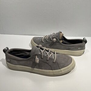 SPERRY Women's Sz 6 Crest Vibe Washable‎ Leather Sneaker Light Grey